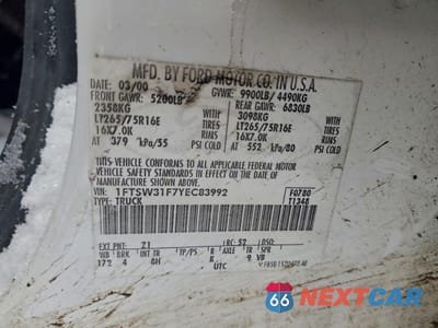 Zdjęcie 12 z 14 samochodu: 2000 FORD F350 SRW SUPER DUTY VIN:1FTSW31F7YEC83992 - miniatura