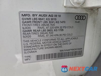 Zdjęcie 13 z 13 samochodu: 2019 AUDI Q7 PRESTIGE VIN:WA1VAAF70KD010434 - miniatura