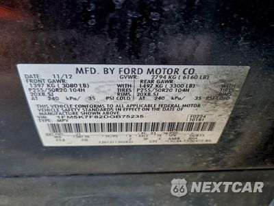 Zdjęcie 13 z 15 samochodu: 2013 FORD EXPLORER LIMITED VIN:1FM5K7F82DGB75235 - miniatura
