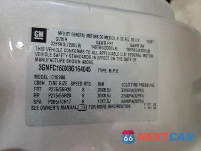Zdjęcie 13 z 13 samochodu: 2008 CHEVROLET SUBURBAN C1500 LS VIN:3GNFC160X8G164045 - miniatura