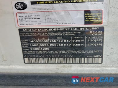 Zdjęcie 13 z 15 samochodu: 2006 MERCEDES-BENZ ML 350 VIN:4JGBB86E06A083139 - miniatura