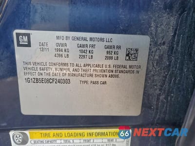 Zdjęcie 13 z 13 samochodu: 2012 CHEVROLET MALIBU LS VIN:1G1ZB5E08CF240303 - miniatura