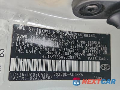 Zdjęcie 13 z 13 samochodu: 2008 TOYOTA AVALON XL VIN:4T1BK36B88U303184 - miniatura