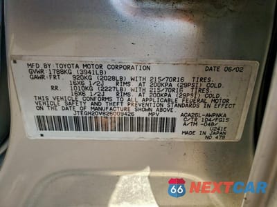 Zdjęcie 13 z 13 samochodu: 2002 TOYOTA RAV4 VIN:JTEGH20V826009426 - miniatura