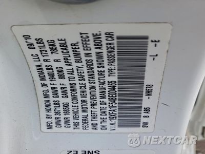 Zdjęcie 12 z 12 samochodu: 2011 HONDA CIVIC LX VIN:19XFA1F54BE004465 - miniatura