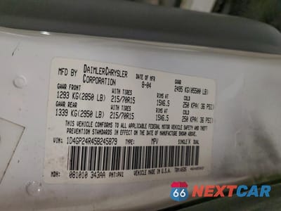 Zdjęcie 13 z 13 samochodu: 2005 DODGE GRAND CARAVAN SE VIN:1D4GP24R45B245879 - miniatura