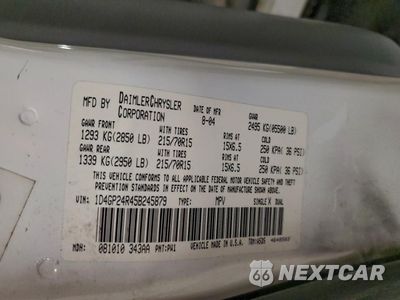 Zdjęcie 13 z 13 samochodu: 2005 DODGE GRAND CARAVAN SE VIN:1D4GP24R45B245879 - miniatura