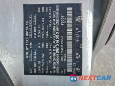 Zdjęcie 13 z 13 samochodu: 2013 FORD TRANSIT CONNECT UTILITY / SERVICE VAN VIN:NM0LS7BN9DT135049 - miniatura