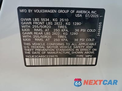 Zdjęcie 13 z 14 samochodu: 2025 VOLKSWAGEN ATLAS CROSS SPORT SE VIN:1V2JE2CA6SC229675 - miniatura