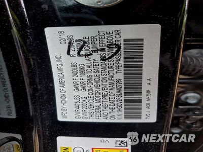Zdjęcie 12 z 13 samochodu: 2018 HONDA ACCORD EXL VIN:1HGCV2F59JA027269 - miniatura