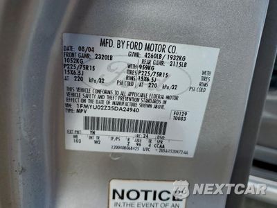 Zdjęcie 13 z 14 samochodu: 2005 FORD ESCAPE XLS VIN:1FMYU02Z35DA24940 - miniatura