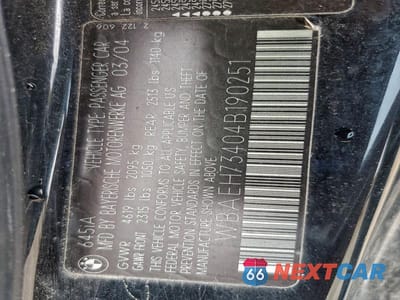 Zdjęcie 12 z 12 samochodu: 2004 BMW 645 CI AUTOMATIC VIN:WBAEH73404B190251 - miniatura