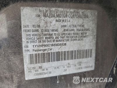 Zdjęcie 13 z 15 samochodu: 2008 MAZDA 6 I VIN:1YVHP80C185M35528 - miniatura