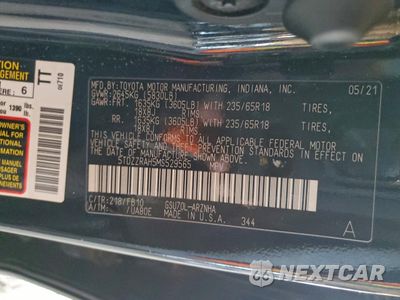 Zdjęcie 12 z 14 samochodu: 2021 TOYOTA HIGHLANDER L VIN:5TDZZRAH5MS529565 - miniatura