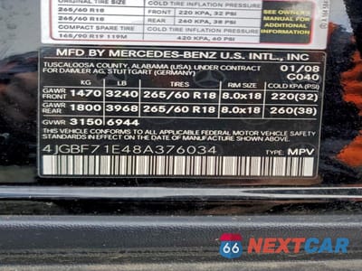 Zdjęcie 13 z 13 samochodu: 2008 MERCEDES-BENZ GL 450 4MATIC VIN:4JGBF71E48A376034 - miniatura