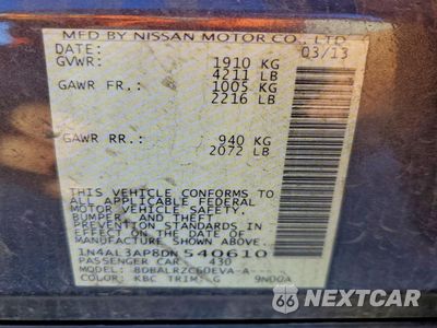 Zdjęcie 12 z 14 samochodu: 2013 NISSAN ALTIMA 2.5 VIN:1N4AL3AP8DN540610 - miniatura