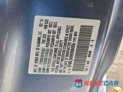 Zdjęcie 14 z 14 samochodu: 2014 HONDA ODYSSEY TOURING VIN:5FNRL5H99EB084956 - miniatura