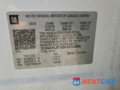 Zdjęcie 13 z 13 samochodu: 2019 CHEVROLET EQUINOX LT VIN:2GNAXUEV2K6234895 - miniatura