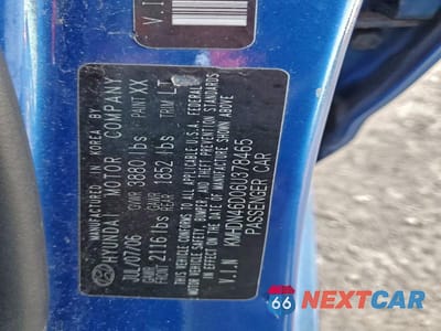 Zdjęcie 12 z 12 samochodu: 2006 HYUNDAI ELANTRA GLS VIN:KMHDN46D06U378465 - miniatura