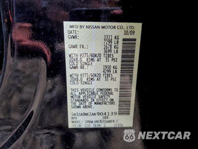 Zdjęcie 13 z 14 samochodu: 2010 INFINITI QX56 VIN:5N3ZA0NE2AN904139 - miniatura