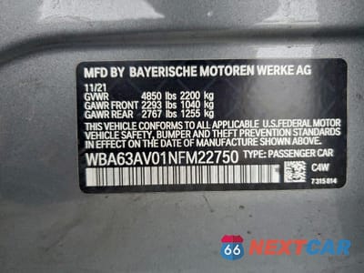 Zdjęcie 12 z 13 samochodu: 2022 BMW 430I GRAN COUPE VIN:WBA63AV01NFM22750 - miniatura