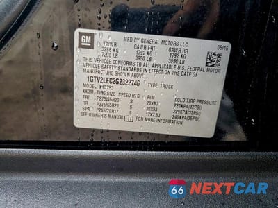 Zdjęcie 12 z 12 samochodu: 2016 GMC SIERRA K1500 VIN:1GTV2LEC2GZ322746 - miniatura