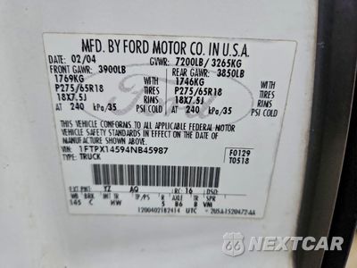 Zdjęcie 12 z 14 samochodu: 2004 FORD F150 VIN:1FTPX14594NB45987 - miniatura