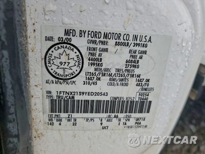 Zdjęcie 12 z 12 samochodu: 2000 FORD F250 SUPER DUTY VIN:1FTNX21S9YED20543 - miniatura