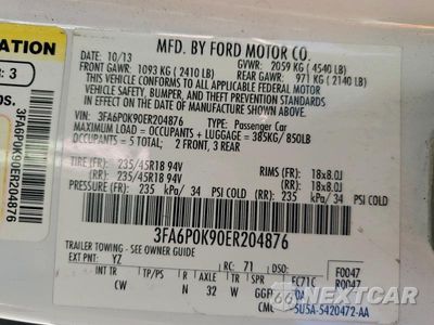 Zdjęcie 25 z 26 samochodu: 2014 FORD FUSION TITANIUM VIN:3FA6P0K90ER204876 - miniatura