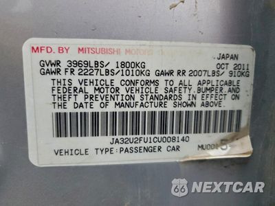 Zdjęcie 13 z 13 samochodu: 2012 MITSUBISHI LANCER ES/ES SPORT VIN:JA32U2FU1CU008140 - miniatura