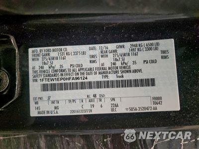 Zdjęcie 12 z 15 samochodu: 2017 FORD F150 SUPERCREW VIN:1FTEW1EP0HFA96124 - miniatura