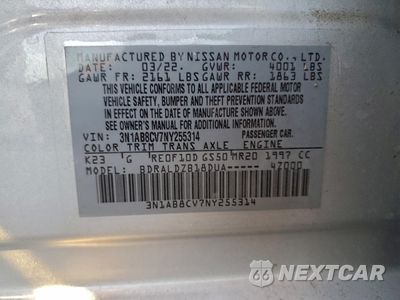 Zdjęcie 12 z 12 samochodu: 2022 NISSAN SENTRA SV VIN:3N1AB8CV7NY255314 - miniatura