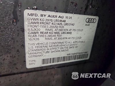 Zdjęcie 12 z 12 samochodu: 2025 AUDI Q6 E-TRON PRESTIGE VIN:WA134BGF5SA014961 - miniatura