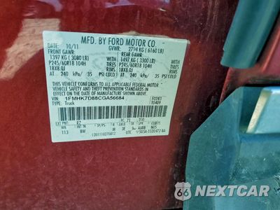 Zdjęcie 13 z 13 samochodu: 2012 FORD EXPLORER XLT VIN:1FMHK7D88CGA56684 - miniatura