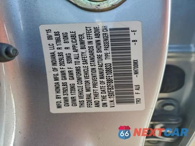Zdjęcie 12 z 12 samochodu: 2015 HONDA CIVIC EX VIN:19XFB2F88FE108833 - miniatura