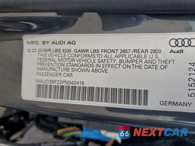 Zdjęcie 12 z 12 samochodu: 2023 AUDI A6 PREMIUM VIN:WAUD3BF22PN042418 - miniatura