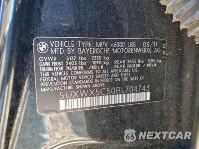 Zdjęcie 13 z 13 samochodu: 2011 BMW X3 XDRIVE28I VIN:5UXWX5C50BL704743 - miniatura