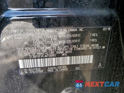 Zdjęcie 13 z 13 samochodu: 2018 TOYOTA RAV4 LE VIN:2T3BFREV6JW756882 - miniatura