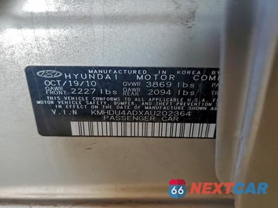 Zdjęcie 23 z 24 samochodu: 2010 HYUNDAI ELANTRA BLUE VIN:KMHDU4ADXAU202364 - miniatura