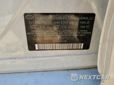 Zdjęcie 12 z 14 samochodu: 2011 HYUNDAI SONATA GLS VIN:5NPEB4AC2BH170754 - miniatura