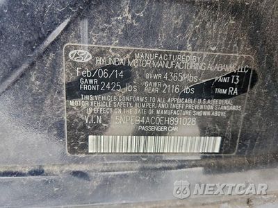Zdjęcie 12 z 12 samochodu: 2014 HYUNDAI SONATA GLS VIN:5NPEB4AC0EH891028 - miniatura