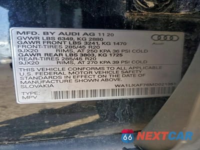 Zdjęcie 13 z 13 samochodu: 2021 AUDI Q7 PREMIUM PLUS VIN:WA1LXAF76MD021351 - miniatura