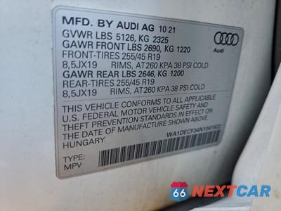 Zdjęcie 12 z 12 samochodu: 2022 AUDI Q3 PREMIUM S LINE 45 VIN:WA1DECF34N1041622 - miniatura
