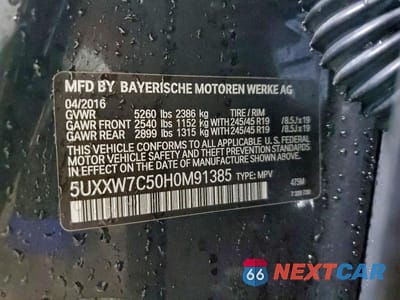 Zdjęcie 12 z 12 samochodu: 2017 BMW X4 XDRIVEM40I VIN:5UXXW7C50H0M91385 - miniatura