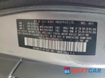 Zdjęcie 13 z 13 samochodu: 2011 SUBARU TRIBECA LIMITED VIN:4S4WX9GD8B4402715 - miniatura