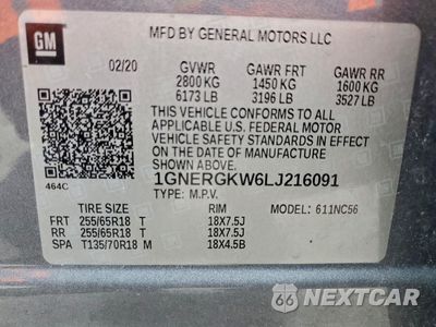 Zdjęcie 13 z 14 samochodu: 2020 CHEVROLET TRAVERSE LT VIN:1GNERGKW6LJ216091 - miniatura