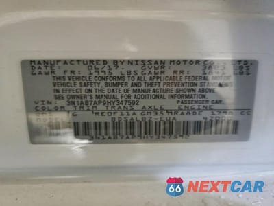 Zdjęcie 12 z 12 samochodu: 2017 NISSAN SENTRA S VIN:3N1AB7AP9HY347592 - miniatura