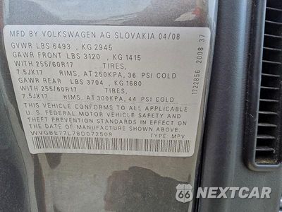 Zdjęcie 13 z 13 samochodu: 2008 VOLKSWAGEN TOUAREG 2 V6 VIN:WVGBE77L78D072509 - miniatura