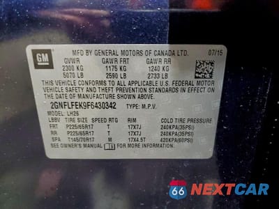 Zdjęcie 14 z 14 samochodu: 2015 CHEVROLET EQUINOX LT VIN:2GNFLFEK9F6430342 - miniatura