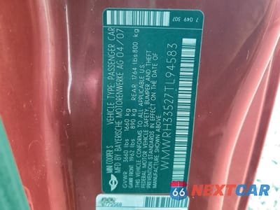 Zdjęcie 12 z 12 samochodu: 2007 MINI COOPER S VIN:WMWRH33527TL94583 - miniatura
